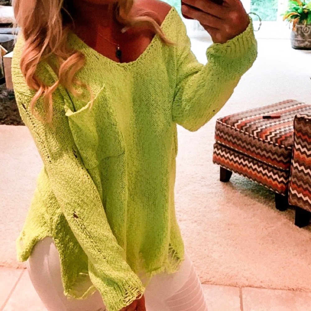 Cynthia Distressed Knit Sweater